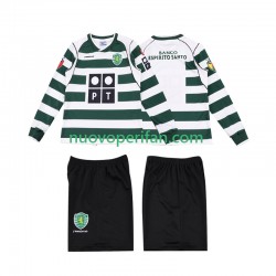 Maglie da Calcio Sporting CP 2001 2003 Retro Bambino Prima Tenuta Maniche Lunghe