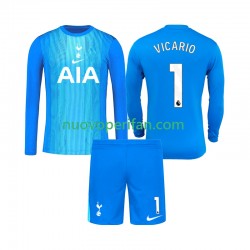 Maglie da Calcio Tottenham Hotspur Guglielmo Vicario 1 Portiere Bambino Trasferta Tenuta 2025-2026 Maniche Lunghe
