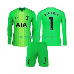 Maglie da Calcio Tottenham Hotspur Guglielmo Vicario 1 Portiere Bambino Prima Tenuta 2025-2026 Maniche Lunghe