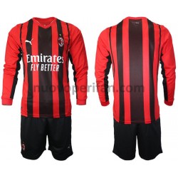 Maglie da Calcio AC Milan Bambino Prima Tenuta 2021-2022 Maniche Lunghe