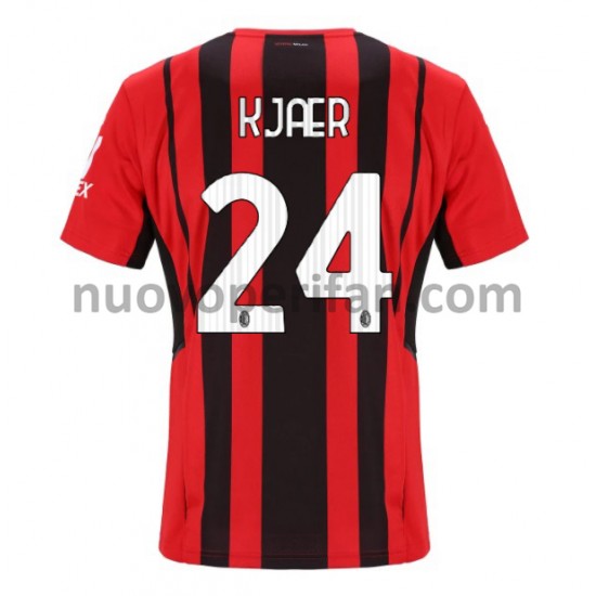 Maglie da Calcio AC Milan Simon Kjær 24 Prima Tenuta 2021-2022 Maniche Corte