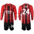 Maglie da Calcio AC Milan Simon Kjær 24 Bambino Prima Tenuta 2021-2022 Maniche Lunghe