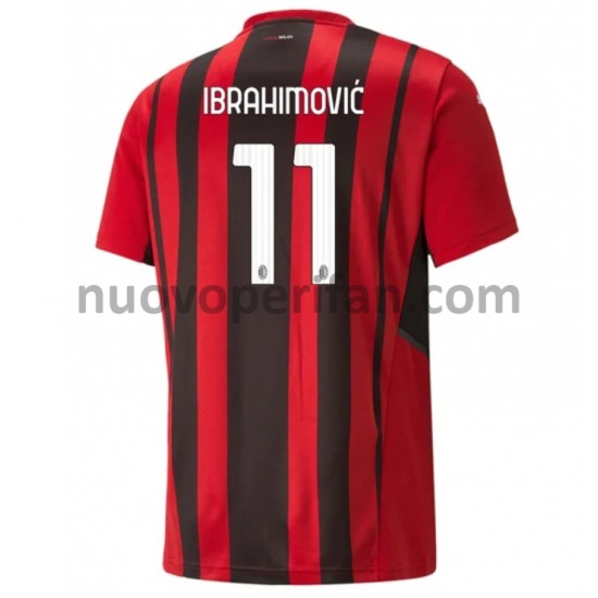 Maglie da Calcio AC Milan Zlatan Ibrahimovic 11 Prima Tenuta 2021-2022 Maniche Corte