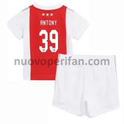 Maglie da Calcio AFC Ajax Antony 39 Bambino Prima Tenuta 2021-2022 Maniche Corte