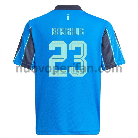 Maglie da Calcio AFC Ajax Steven Berghuis 23 Trasferta Tenuta 2021-2022 Maniche Corte