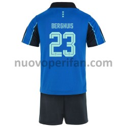 Maglie da Calcio AFC Ajax Steven Berghuis 23 Bambino Trasferta Tenuta 2021-2022 Maniche Corte