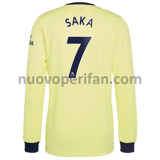 Maglie da Calcio Arsenal Bukayo Saka 7 Trasferta Tenuta 2021-2022 Maniche Lunghe