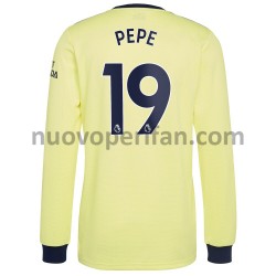 Maglie da Calcio Arsenal Nicolas Pepe 19 Trasferta Tenuta 2021-2022 Maniche Lunghe