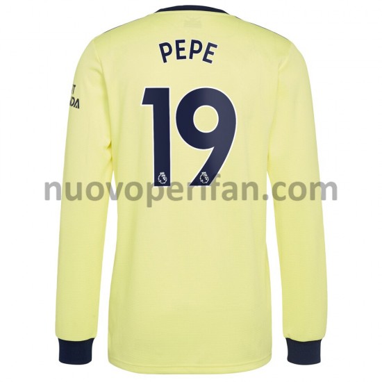 Maglie da Calcio Arsenal Nicolas Pepe 19 Trasferta Tenuta 2021-2022 Maniche Lunghe