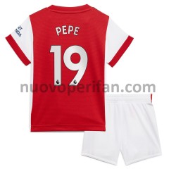 Maglie da Calcio Arsenal Nicolas Pepe 19 Bambino Prima Tenuta 2021-2022 Maniche Corte