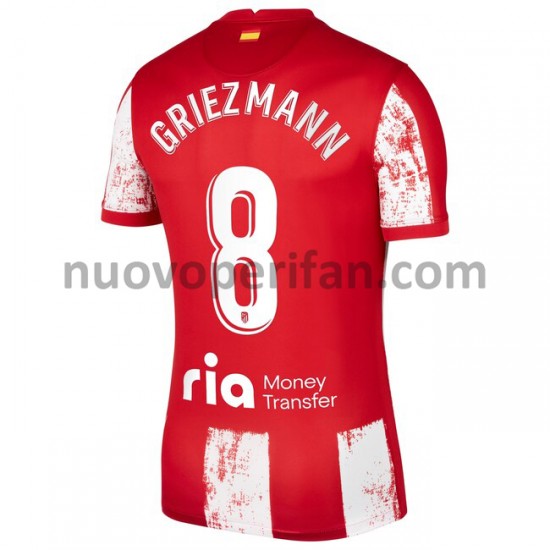 Maglie da Calcio Atlético Madrid Antoine Griezmann 8 Prima Tenuta 2021-2022 Maniche Corte