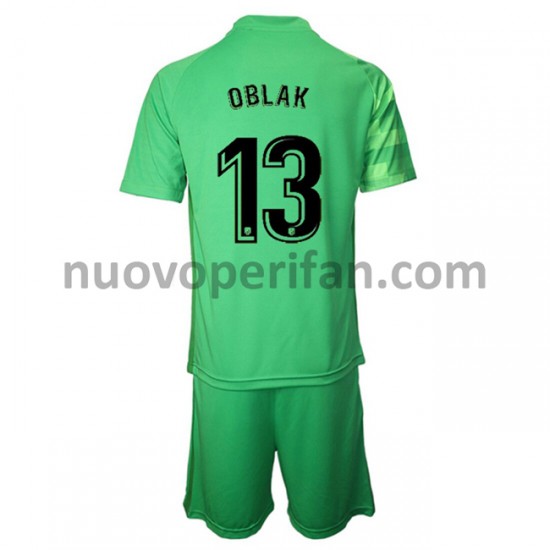 Maglie da Calcio Atlético Madrid Portiere Jan Oblak 13 Bambino Alternativa Tenuta 2021-2022 Maniche Corte