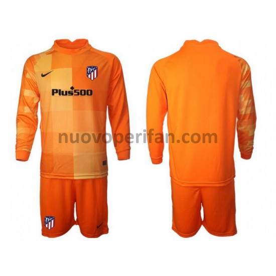 Maglie da Calcio Atlético Madrid Portiere Bambino Prima Tenuta 2021-2022 Maniche Lunghe