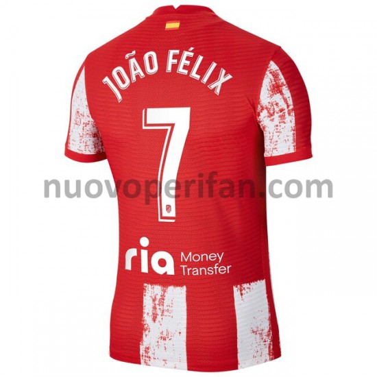 Maglie da Calcio Atlético Madrid Joao Felix 7 Prima Tenuta 2021-2022 Maniche Corte