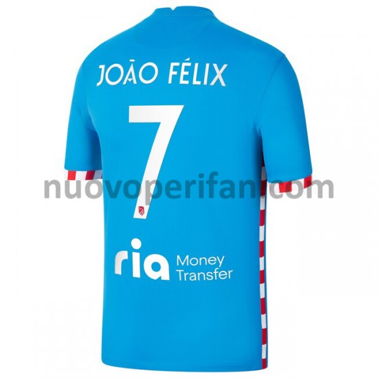 Maglie da Calcio Atlético Madrid Joao Felix 7 Alternativa Tenuta 2021-2022 Maniche Corte