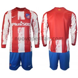 Maglie da Calcio Atlético Madrid Bambino Prima Tenuta 2021-2022 Maniche Lunghe