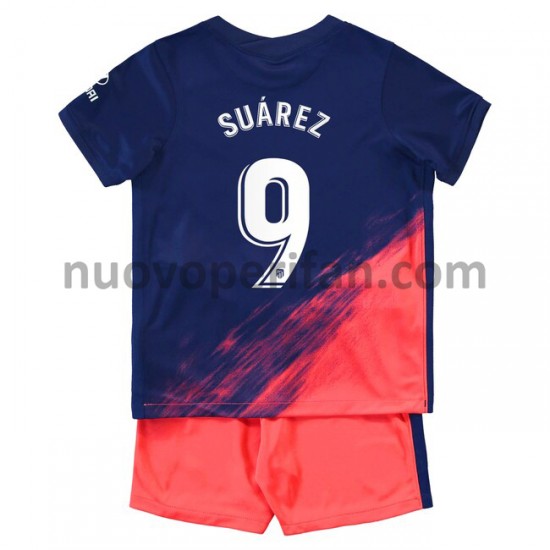 Maglie da Calcio Atlético Madrid Luis Suárez 9 Bambino Trasferta Tenuta 2021-2022 Maniche Corte
