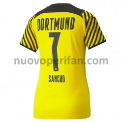 Maglie da Calcio Borussia Dortmund Jadon Sancho 7 Donna Prima Tenuta 2021-2022 Maniche Corte