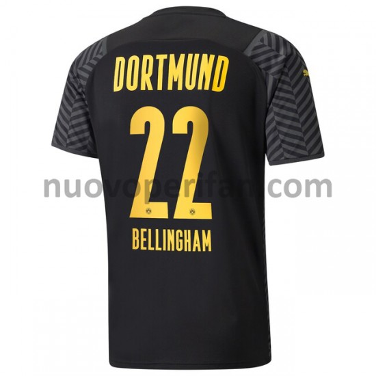 Maglie da Calcio Borussia Dortmund Jude Bellingham 22 Trasferta Tenuta 2021-2022 Maniche Corte