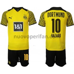 Maglie da Calcio Borussia Dortmund Thorgan Hazard 10 Bambino Prima Tenuta 2021-2022 Maniche Corte