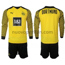 Maglie da Calcio Borussia Dortmund Bambino Prima Tenuta 2021-2022 Maniche Lunghe