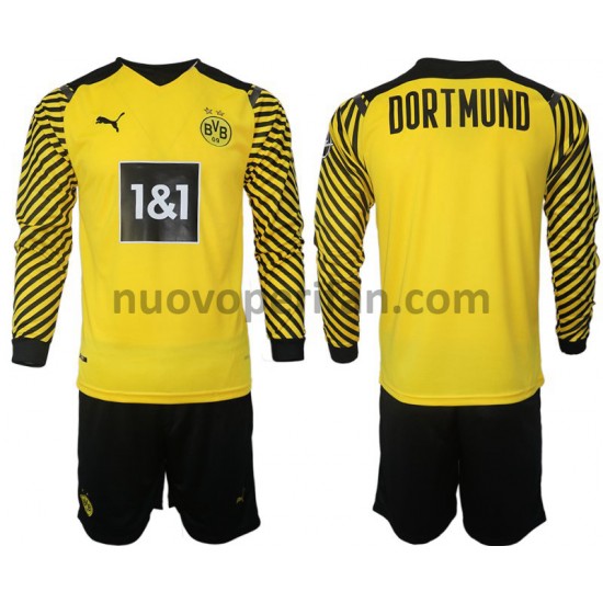 Maglie da Calcio Borussia Dortmund Bambino Prima Tenuta 2021-2022 Maniche Lunghe