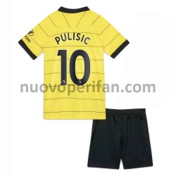 Maglie da Calcio Chelsea Christian Pulisic 10 Bambino Trasferta Tenuta 2021-2022 Maniche Corte