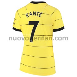 Maglie da Calcio Chelsea Kante 7 Donna Trasferta Tenuta 2021-2022 Maniche Corte