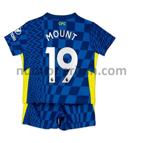 Maglie da Calcio Chelsea Mason Mount 19 Bambino Prima Tenuta 2021-2022 Maniche Corte
