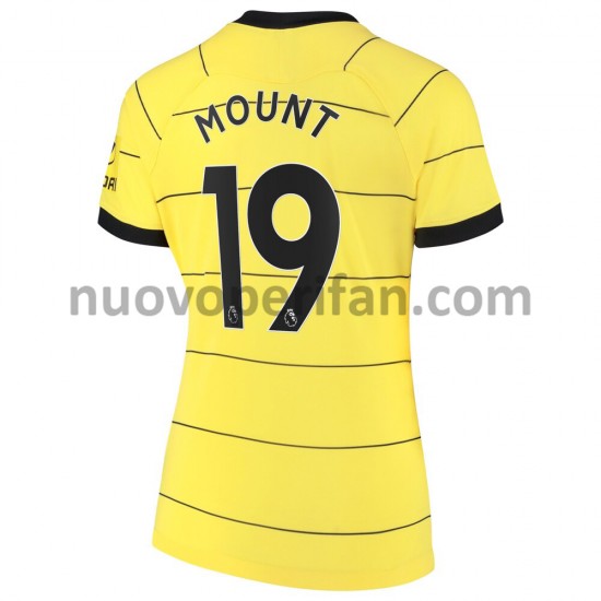 Maglie da Calcio Chelsea Mason Mount 19 Donna Trasferta Tenuta 2021-2022 Maniche Corte