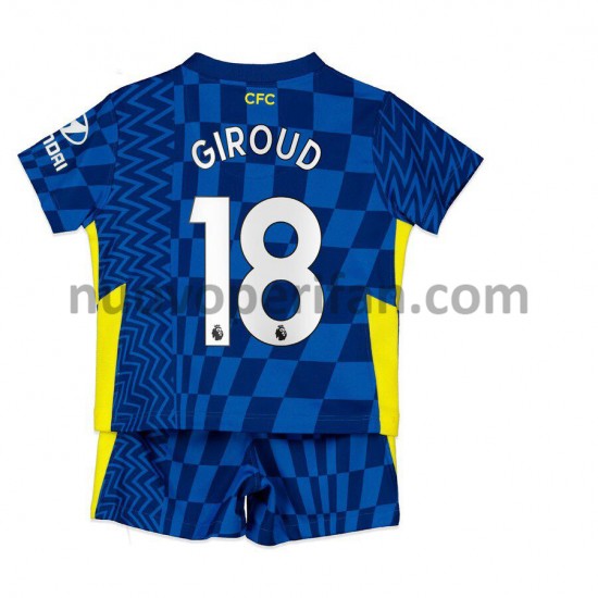Maglie da Calcio Chelsea Olivier Giroud 18 Bambino Prima Tenuta 2021-2022 Maniche Corte