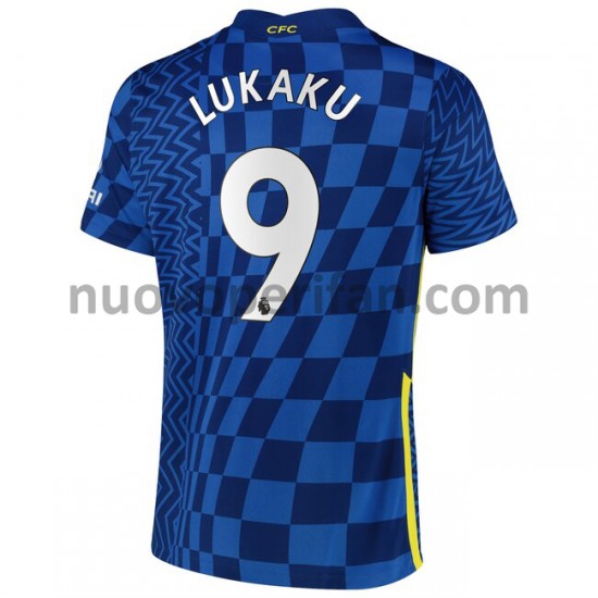 Maglie da Calcio Chelsea Romelu Lukaku 9 Prima Tenuta 2021-2022 Maniche Corte