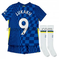 Maglie da Calcio Chelsea Romelu Lukaku 9 Bambino Prima Tenuta 2021-2022 Maniche Corte