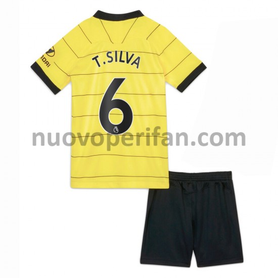 Maglie da Calcio Chelsea Thiago Silva 6 Bambino Trasferta Tenuta 2021-2022 Maniche Corte