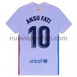 Maglie da Calcio FC Barcelona Ansu Fati 10 Trasferta Tenuta 2021-2022 Maniche Corte