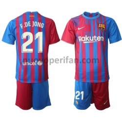 Maglie da Calcio FC Barcelona Frenkie de Jong 21 Bambino Prima Tenuta 2021-2022 Maniche Corte