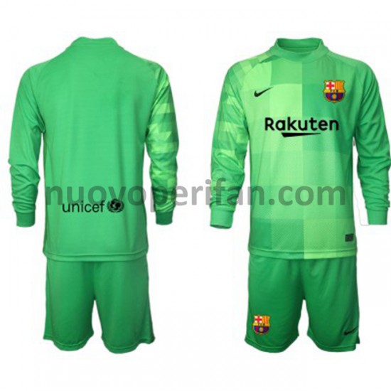 Maglie da Calcio FC Barcelona Portiere Bambino Alternativa Tenuta 2021-2022 Maniche Lunghe
