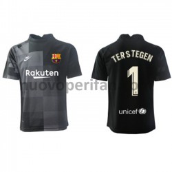 Maglie da Calcio FC Barcelona Portiere Ter Stegen 1 Trasferta Tenuta 2021-2022 Maniche Corte