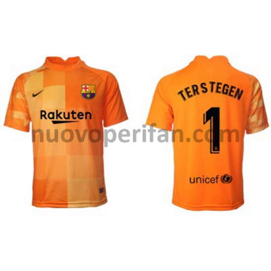 Maglie da Calcio FC Barcelona Portiere Ter Stegen 1 Prima Tenuta 2021-2022 Maniche Corte