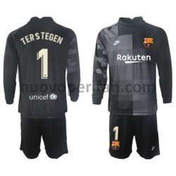 Maglie da Calcio FC Barcelona Portiere Ter Stegen 1 Bambino Trasferta Tenuta 2021-2022 Maniche Lunghe