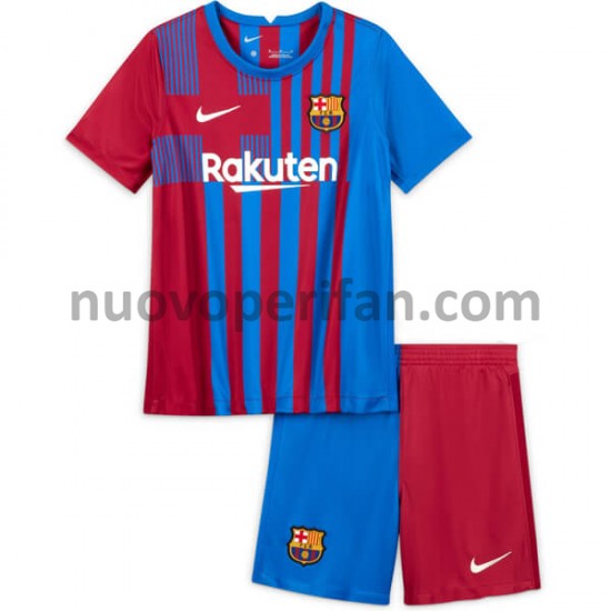 Maglie da Calcio FC Barcelona Bambino Prima Tenuta 2021-2022 Maniche Corte