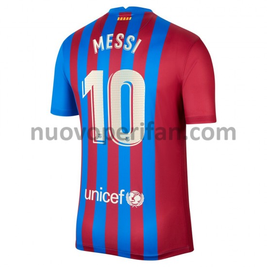Maglie da Calcio FC Barcelona Lionel Messi 10 Prima Tenuta 2021-2022 Maniche Corte