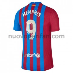 Maglie da Calcio FC Barcelona Memphis Depay 9 Prima Tenuta 2021-2022 Maniche Corte