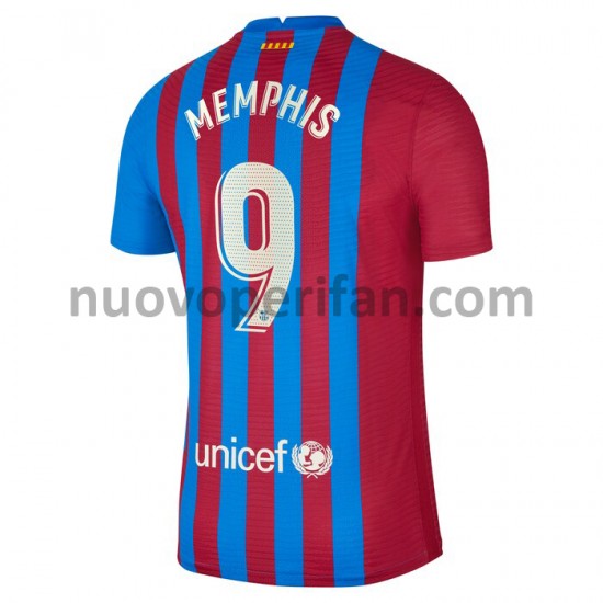 Maglie da Calcio FC Barcelona Memphis Depay 9 Prima Tenuta 2021-2022 Maniche Corte