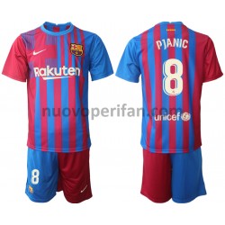 Maglie da Calcio FC Barcelona Miralem Pjanic 8 Bambino Prima Tenuta 2021-2022 Maniche Corte