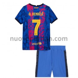 Maglie da Calcio FC Barcelona O. Dembele 7 Bambino Alternativa Tenuta 2021-2022 Maniche Corte