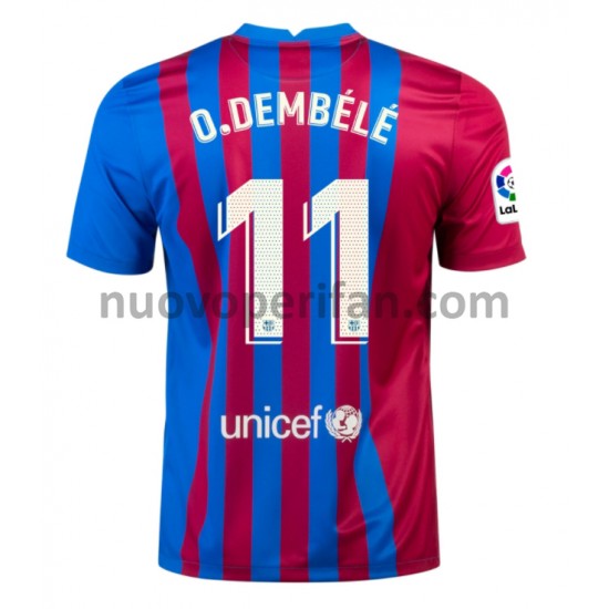 Maglie da Calcio FC Barcelona Ousmane Dembele 11 Prima Tenuta 2021-2022 Maniche Corte