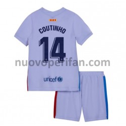 Maglie da Calcio FC Barcelona Philippe Coutinho 14 Bambino Alternativa Tenuta 2021-2022 Maniche Corte