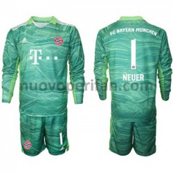 Maglie da Calcio FC Bayern München Portiere Manuel Neuer 1 Bambino Alternativa Tenuta 2021-2022 Maniche Lunghe