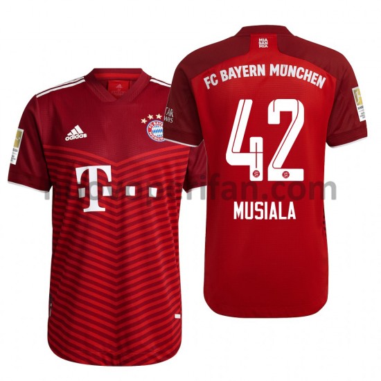 Maglie da Calcio FC Bayern München Jamal Musiala 42 Prima Tenuta 2021-2022 Maniche Corte